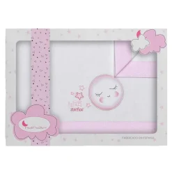 INTERBABY Ropa De Cuna-Tríptico Sábanas Cuna 60*120 cm Luna Rosa
