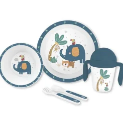 INTERBABY Vajillas Infantiles-Vajilla 5 Piezas micro Jungla