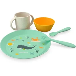 MINILAND Vajillas Infantiles-Vajilla Aprendizaje Ocean 5 piezas