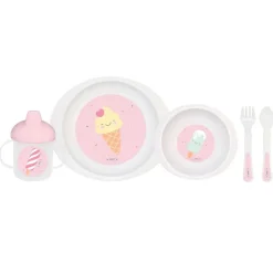 SARO Vajillas Infantiles-Vajilla Para Microondas 5 Piezas Ice Cream