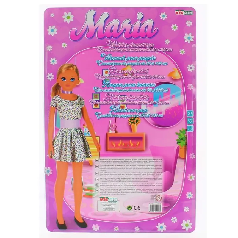 DRIM DISCOUNT Muñecas-Vestido Muñeca 85 cm Flores Verde