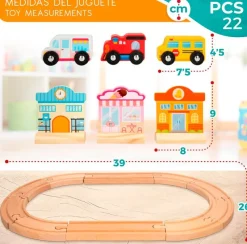 Woomax Pista y Vehículos de Madera*COLOR BABY Sale